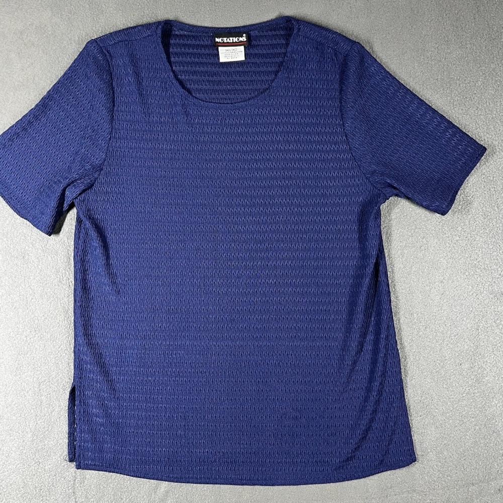Vintage Notations Textured Blouse Women's Size Small Made in USA Minimalist Core
